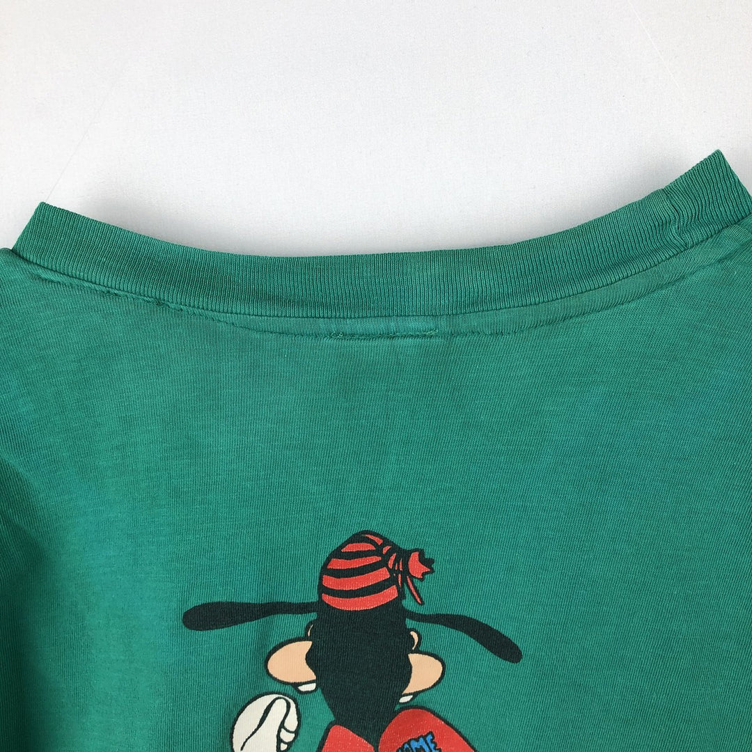90'S MICKEY UNLIMITED GOOFY character print T-shirt, men's size M equivalent, vintage. cotton green type Vintage Second Hand