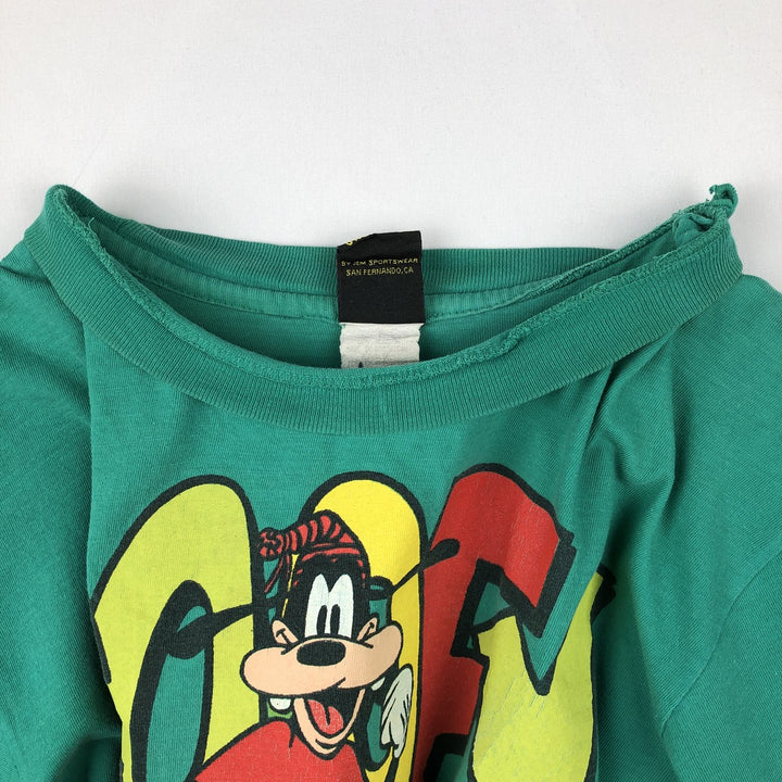 90'S MICKEY UNLIMITED GOOFY character print T-shirt, men's size M equivalent, vintage. cotton green type Vintage Second Hand