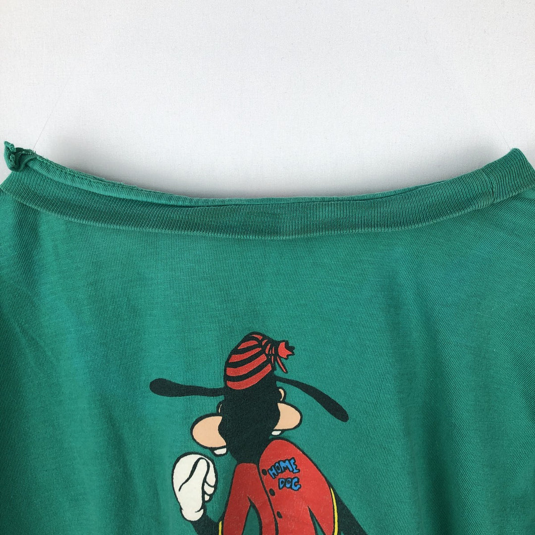 90'S MICKEY UNLIMITED GOOFY character print T-shirt, men's size M equivalent, vintage. cotton green type Vintage Second Hand