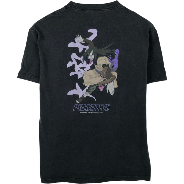 NARUTO SHIPPUDEN Orochimaru Anime Character Print T-Shirt (Men's Size L) cotton black type Vintage Second Hand