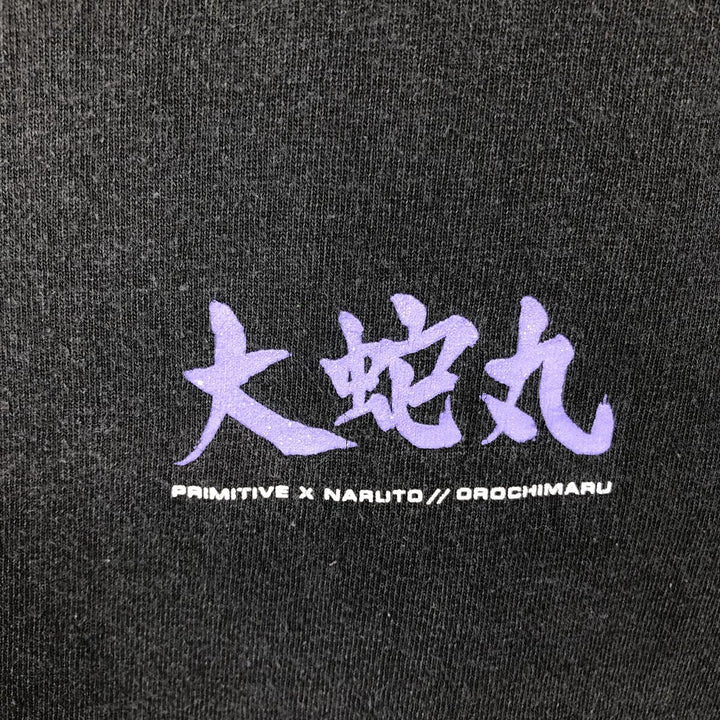 NARUTO SHIPPUDEN Orochimaru Anime Character Print T-Shirt (Men's Size L) cotton black type Vintage Second Hand