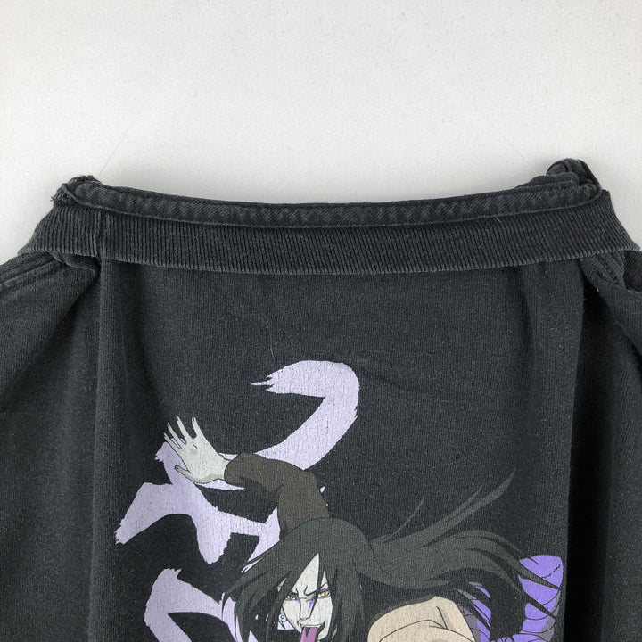 NARUTO SHIPPUDEN Orochimaru Anime Character Print T-Shirt (Men's Size L) cotton black type Vintage Second Hand