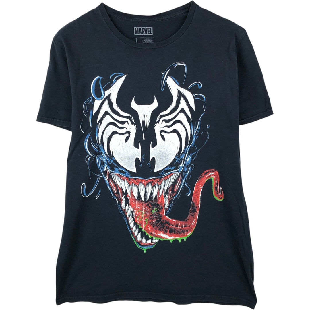 Marvel Spider-Man Venom Character Print T-Shirt, Men's Size L (approx.) cotton black type Vintage Second Hand