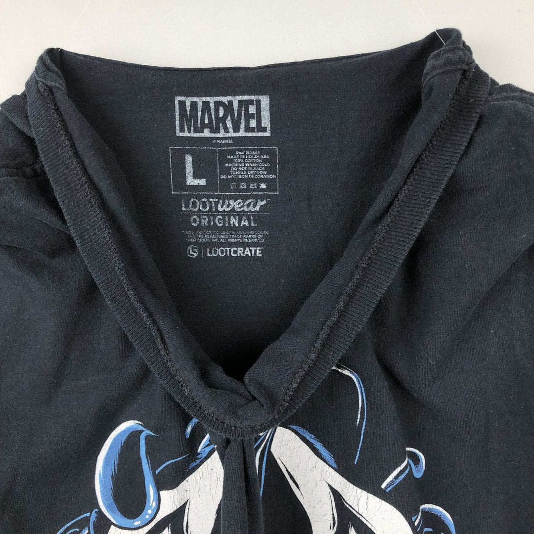 Marvel Spider-Man Venom Character Print T-Shirt, Men's Size L (approx.) cotton black type Vintage Second Hand