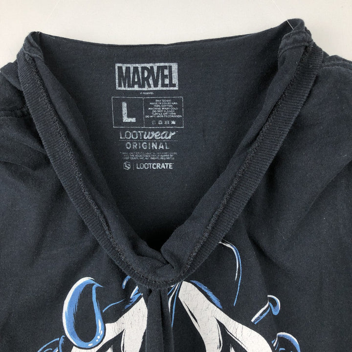 Marvel Spider-Man Venom Character Print T-Shirt, Men's Size L (approx.) cotton black type Vintage Second Hand