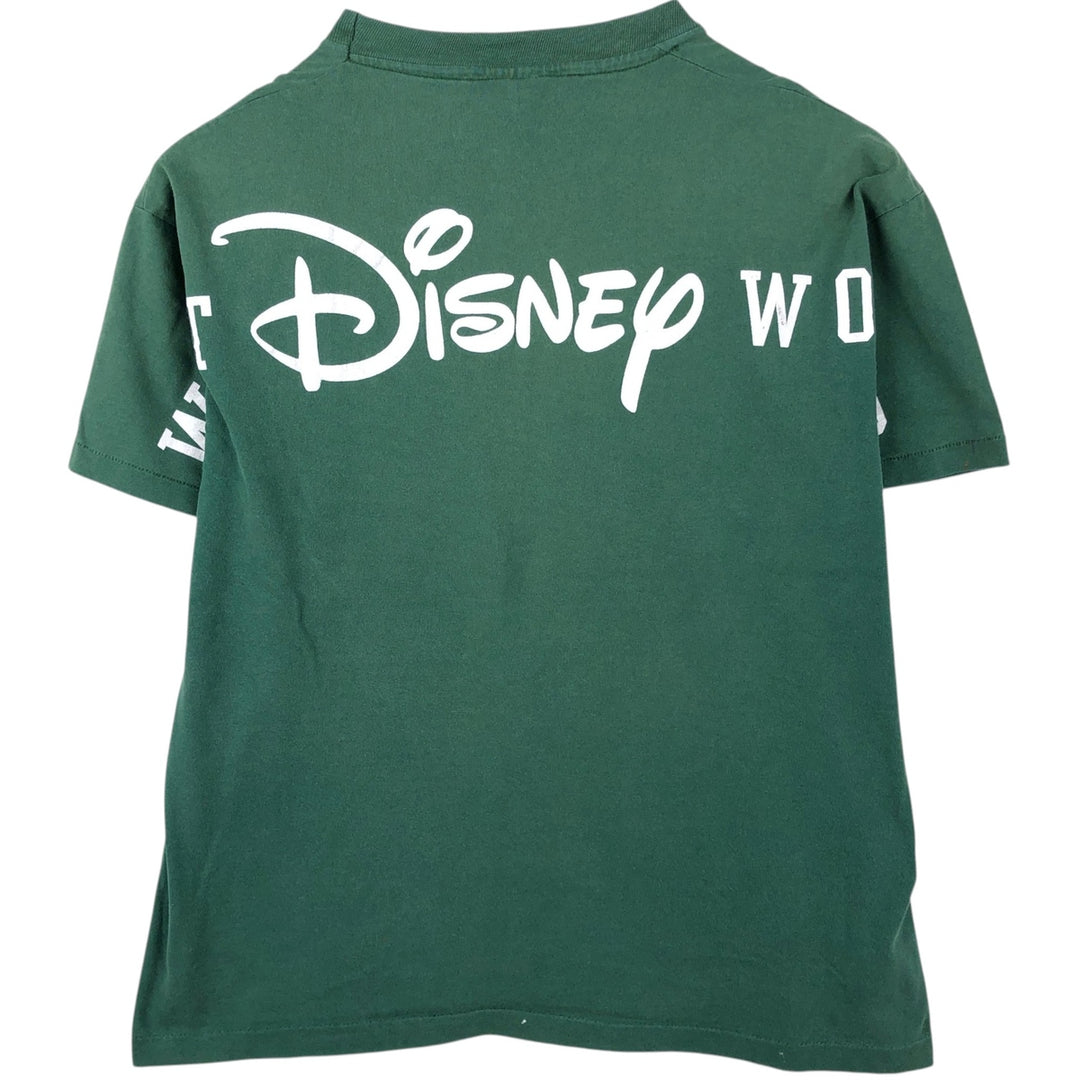 90'S Disney Designs MICKEY MOUSE character print T-shirt, Made in USA, Men's size L equivalent, Vintage cotton Green type dark green Vintage Second Hand