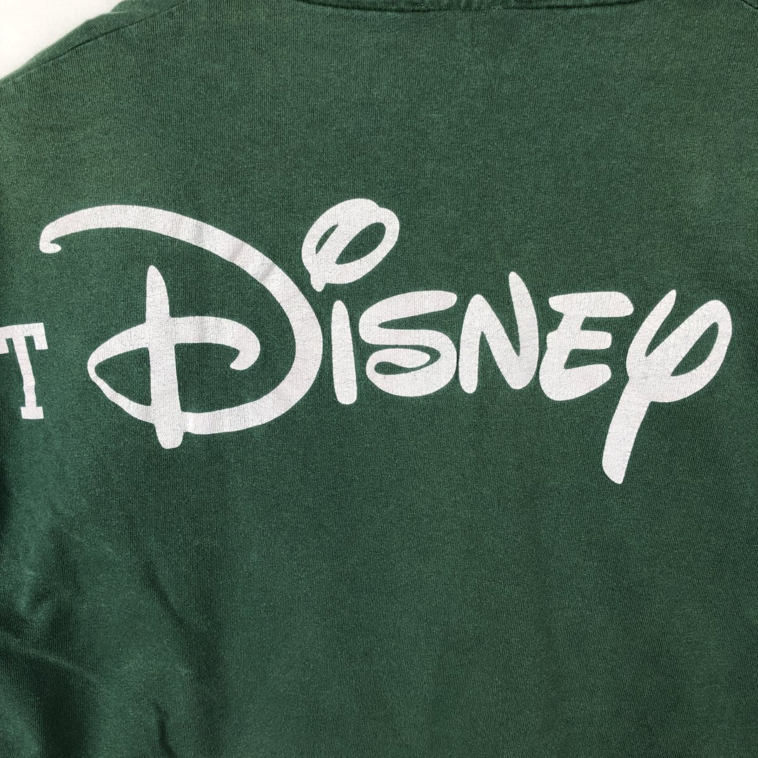 90'S Disney Designs MICKEY MOUSE character print T-shirt, Made in USA, Men's size L equivalent, Vintage cotton Green type dark green Vintage Second Hand