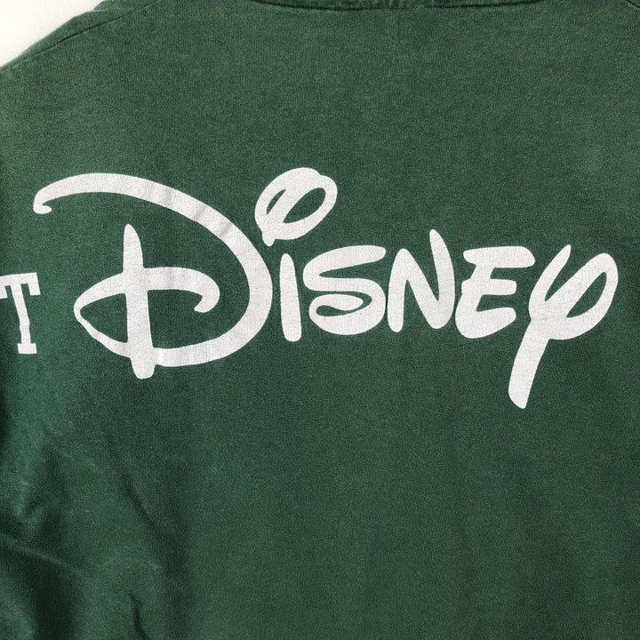 90'S Disney Designs MICKEY MOUSE character print T-shirt, Made in USA, Men's size L equivalent, Vintage cotton Green type dark green Vintage Second Hand