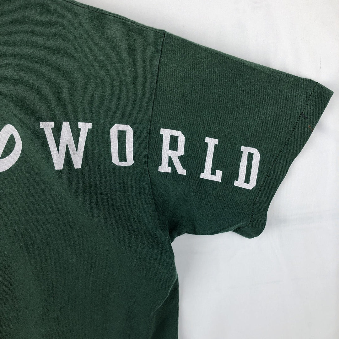 90'S Disney Designs MICKEY MOUSE character print T-shirt, Made in USA, Men's size L equivalent, Vintage cotton Green type dark green Vintage Second Hand