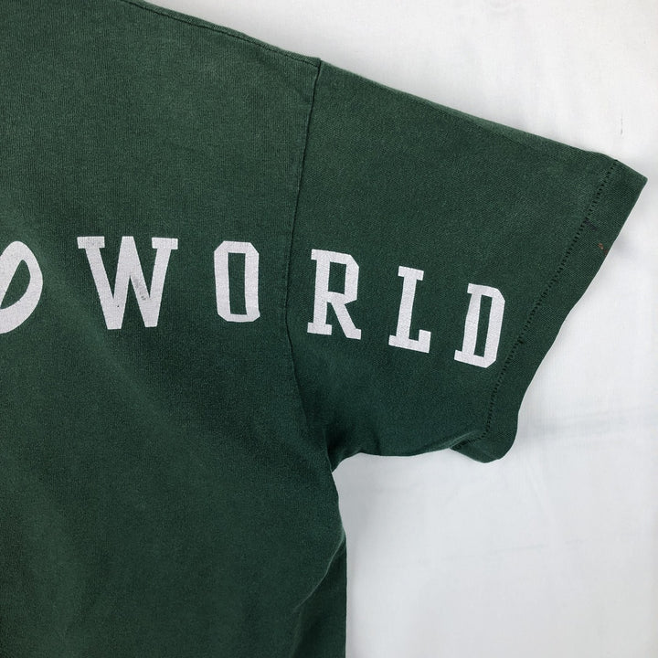 90'S Disney Designs MICKEY MOUSE character print T-shirt, Made in USA, Men's size L equivalent, Vintage cotton Green type dark green Vintage Second Hand