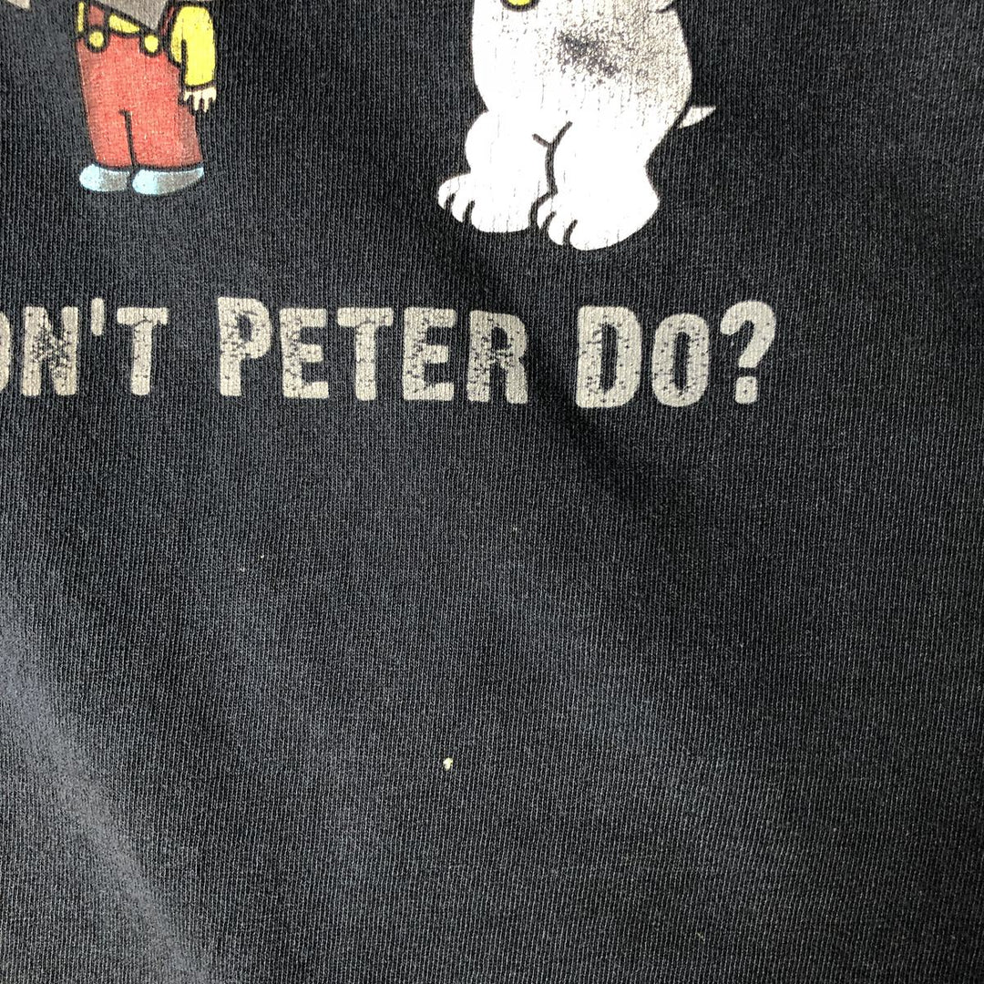 FAMILY GUY Character Print T-Shirt, Men's Size XL (equivalent) unclear black type Vintage Second Hand
