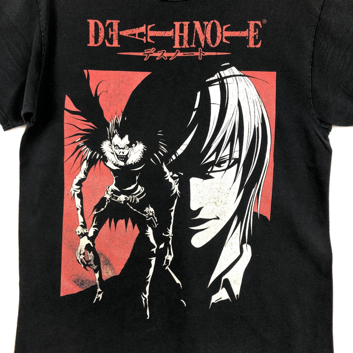 DEATH NOTE Anime Character Print T-Shirt Men's M Size cotton black type Vintage Second Hand