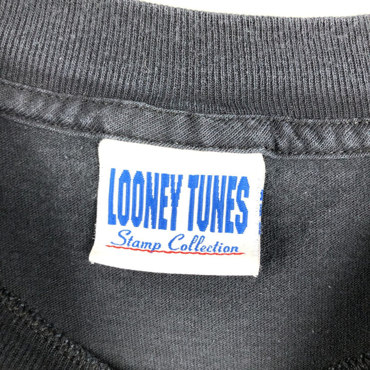 90'S Looney Tunes character print T-shirt, made in USA, men's size M equivalent, vintage. cotton black type Vintage Second Hand
