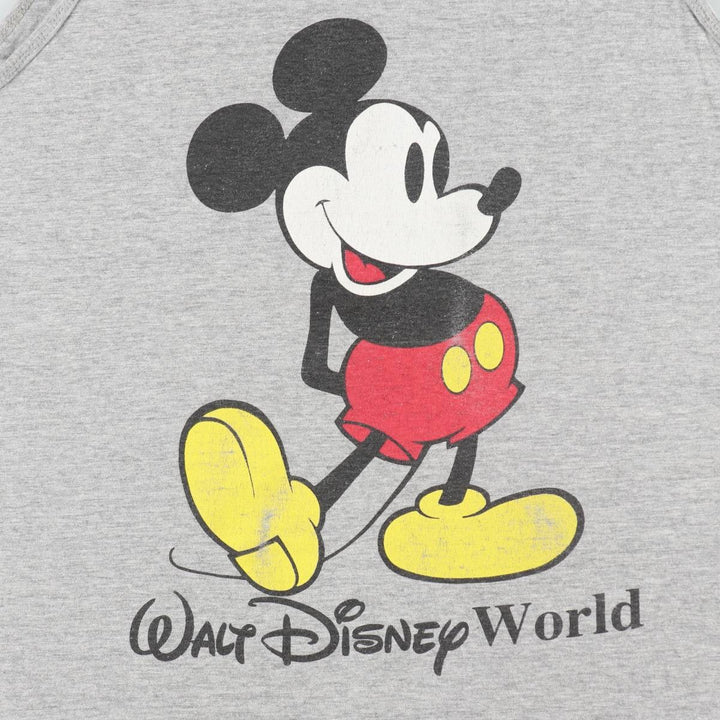 90'S Disney DESIGNS Mickey Mouse Character Print T-Shirt Tank Top, Made in USA, Men's XL Equivalent, Vintage cotton gray type Vintage Second Hand
