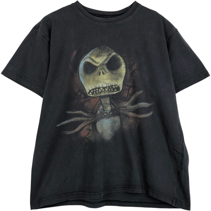 Nightmare Before Christmas Jack Skellington Character Print T-Shirt (Men's Size L) unclear black type Vintage Second Hand