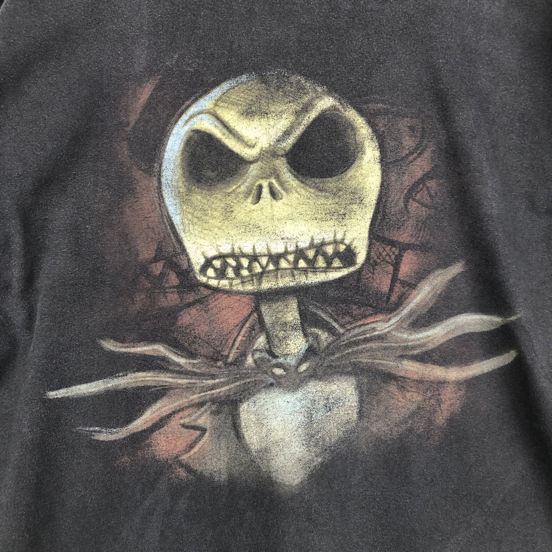 Nightmare Before Christmas Jack Skellington Character Print T-Shirt (Men's Size L) unclear black type Vintage Second Hand