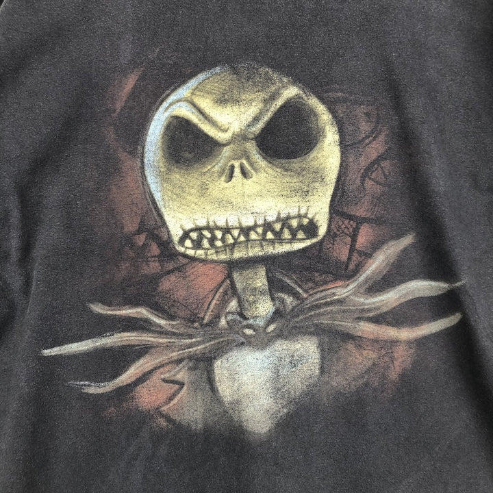 Nightmare Before Christmas Jack Skellington Character Print T-Shirt (Men's Size L) unclear black type Vintage Second Hand