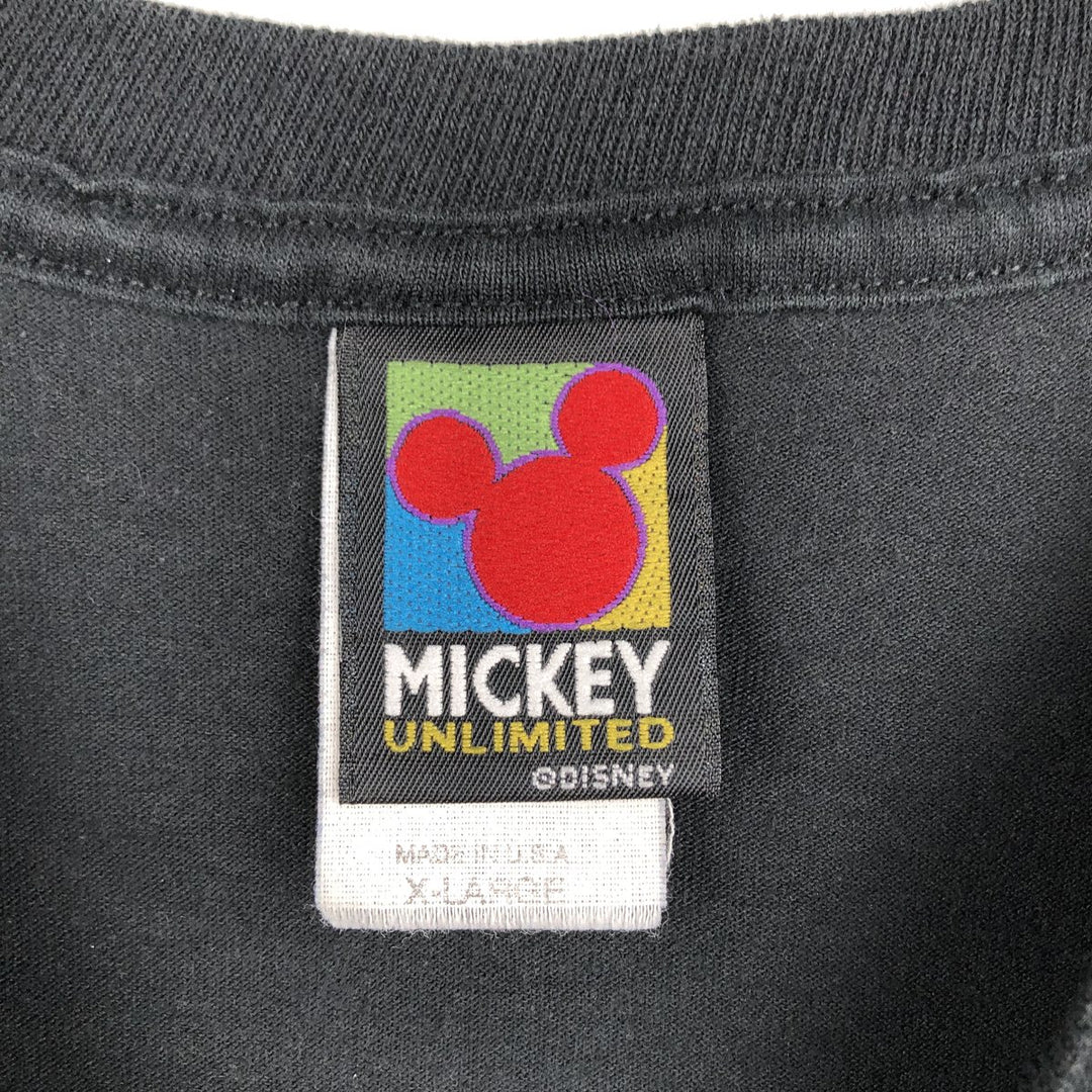 90'S MICKEY UNLIMITED MICKEY MOUSE Mickey Mouse Character Print T-Shirt, Made in USA, Men's XL equivalent, Vintage cotton black type Vintage Second Hand