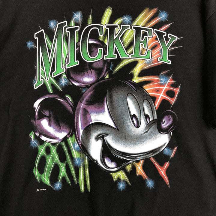 90'S MICKEY UNLIMITED MICKEY MOUSE Mickey Mouse Character Print T-Shirt, Made in USA, Men's XL equivalent, Vintage cotton black type Vintage Second Hand