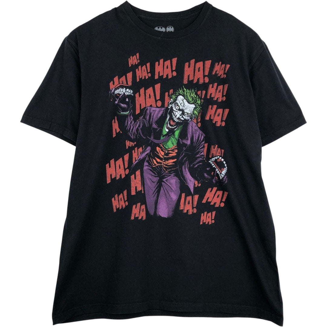 BATMAN Batman Joker character print T-shirt Men's L size cotton black type Vintage Second Hand