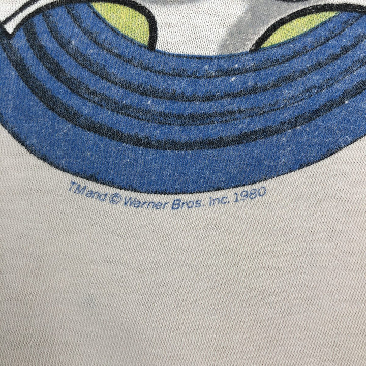 80'S Looney Tunes Sylvester Cat Character Print T-Shirt, Men's Size M (Equivalent), Vintage unclear pink type Vintage Second Hand