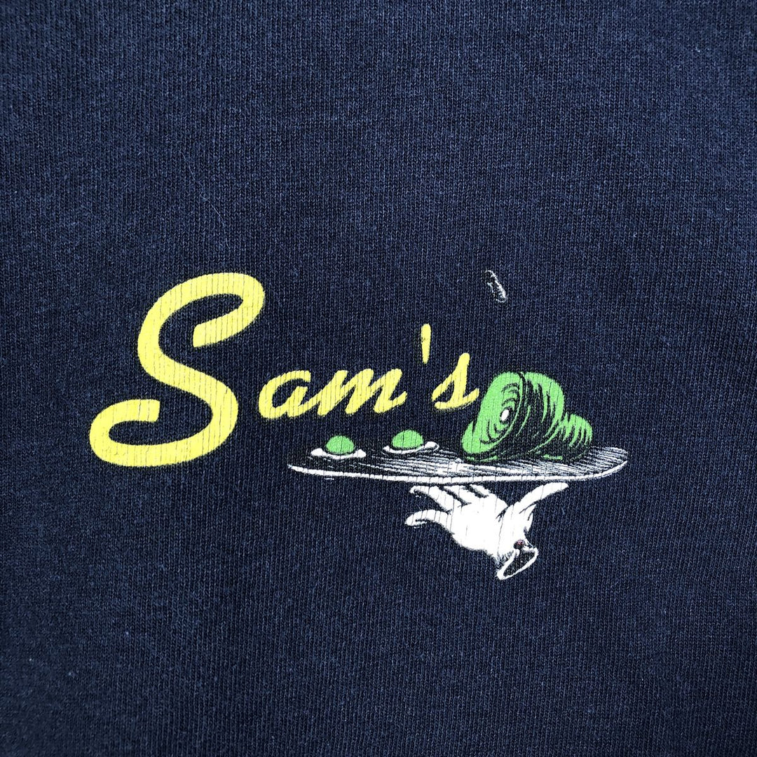 SAM I AM Character Print T-Shirt, Men's Size L (approx.) unclear navy blue type Vintage Second Hand