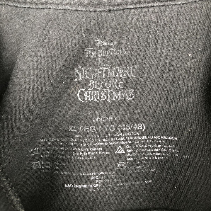 The Nightmare Before Christmas Character Print T-Shirt (Men's XL equivalent) unclear black type Vintage Second Hand