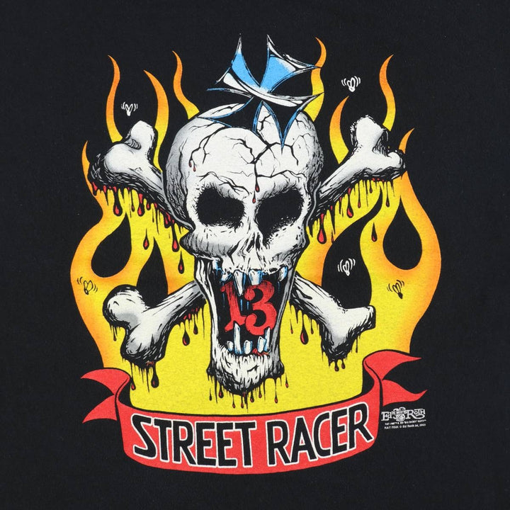2000'S RAT FINK Skull Pattern Fire Pattern Character Print T-Shirt, Men's XL (approx.) cotton black type Vintage Second Hand