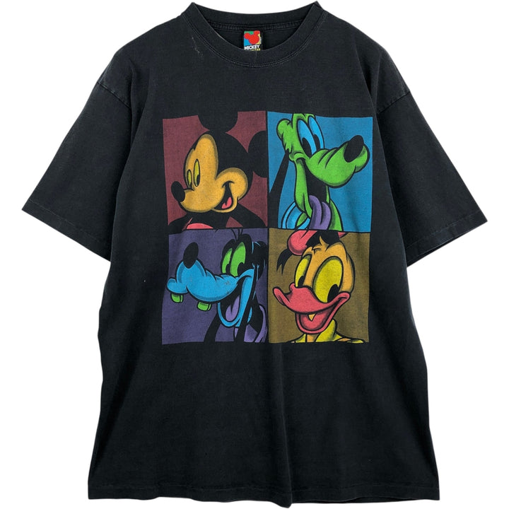 90'S MICKEY UNLIMITED DISNEY Disney character print T-shirt, men's size XXL equivalent, vintage. cotton black type Vintage Second Hand