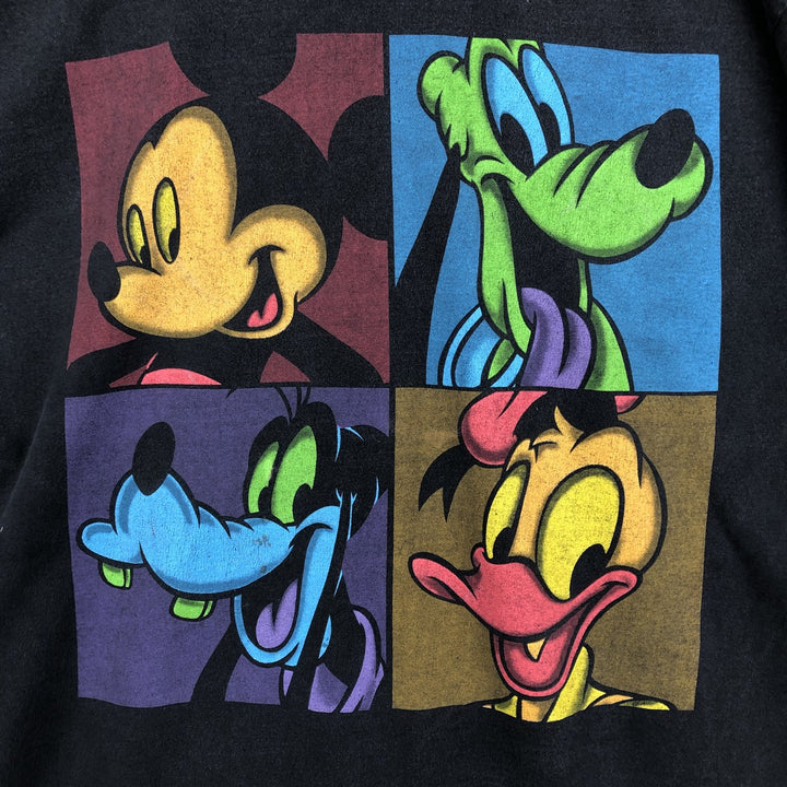 90'S MICKEY UNLIMITED DISNEY Disney character print T-shirt, men's size XXL equivalent, vintage. cotton black type Vintage Second Hand