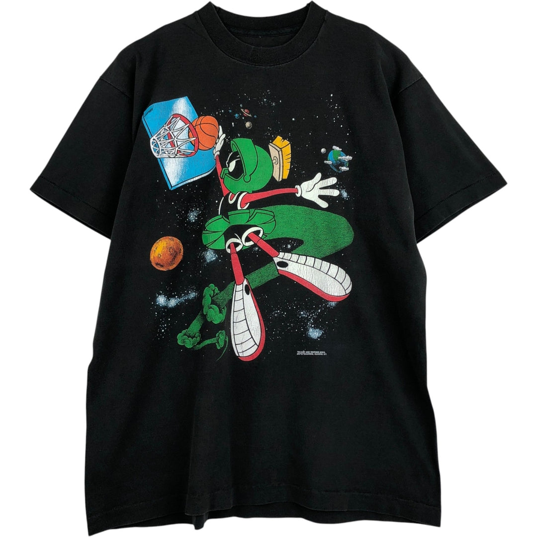 90'S Looney Tunes Marvin the Martian Character Print T-Shirt, Men's Size XL (Equivalent), Vintage unclear black type Vintage Second Hand