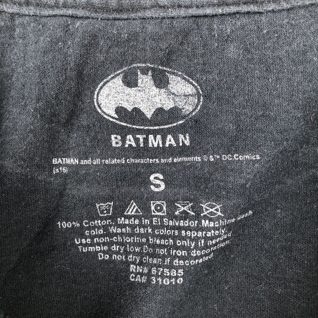 BATMAN Joker Large Print Character T-Shirt (Men's Size S) cotton black type Vintage Second Hand