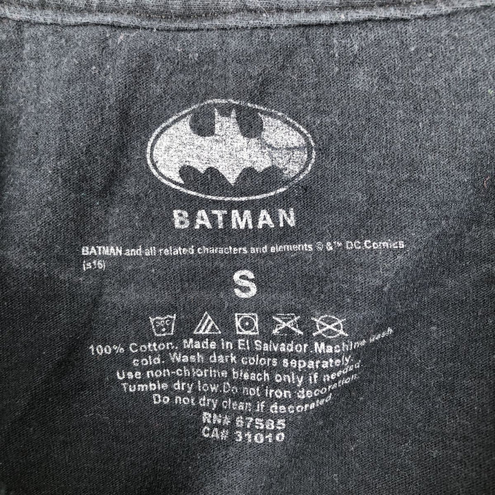 BATMAN Joker Large Print Character T-Shirt (Men's Size S) cotton black type Vintage Second Hand