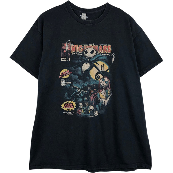 Gildan The Nightmare Before Christmas Character Print T-Shirt (Men's XL equivalent) cotton black type Vintage Second Hand