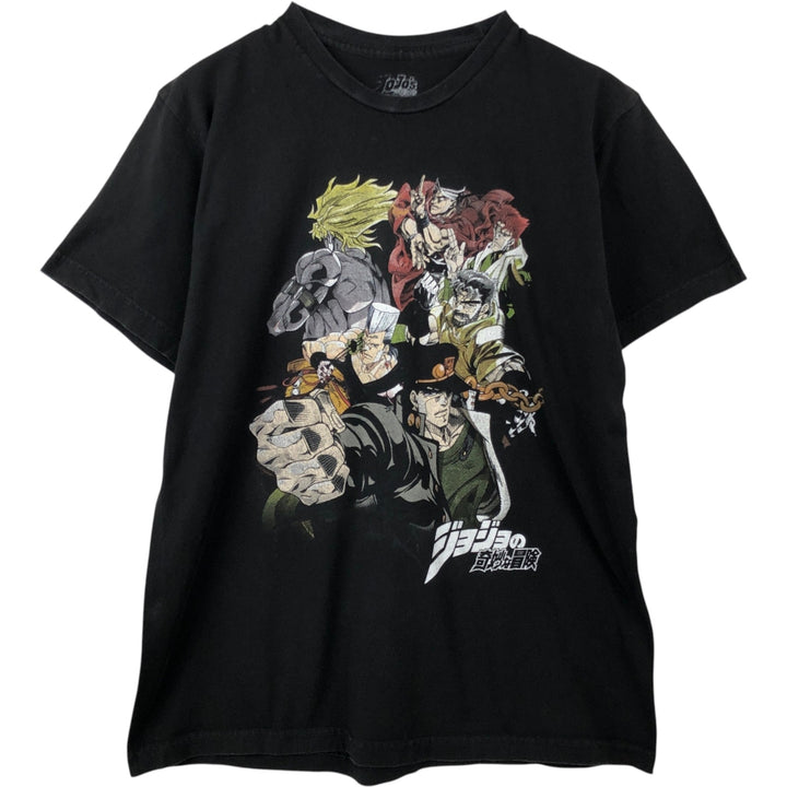 JoJo's Bizarre Adventure JoJo's Bizarre Adventure Anime Character Print T-Shirt Men's L size cotton black type Vintage Second Hand