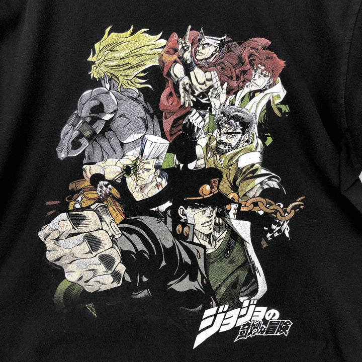 JoJo's Bizarre Adventure JoJo's Bizarre Adventure Anime Character Print T-Shirt Men's L size cotton black type Vintage Second Hand