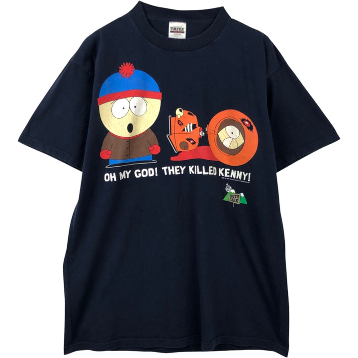 90'S TULTEX SOUTH PARK Character Print T-Shirt, Men's XL (approx.), Vintage cotton navy blue type Vintage Second Hand