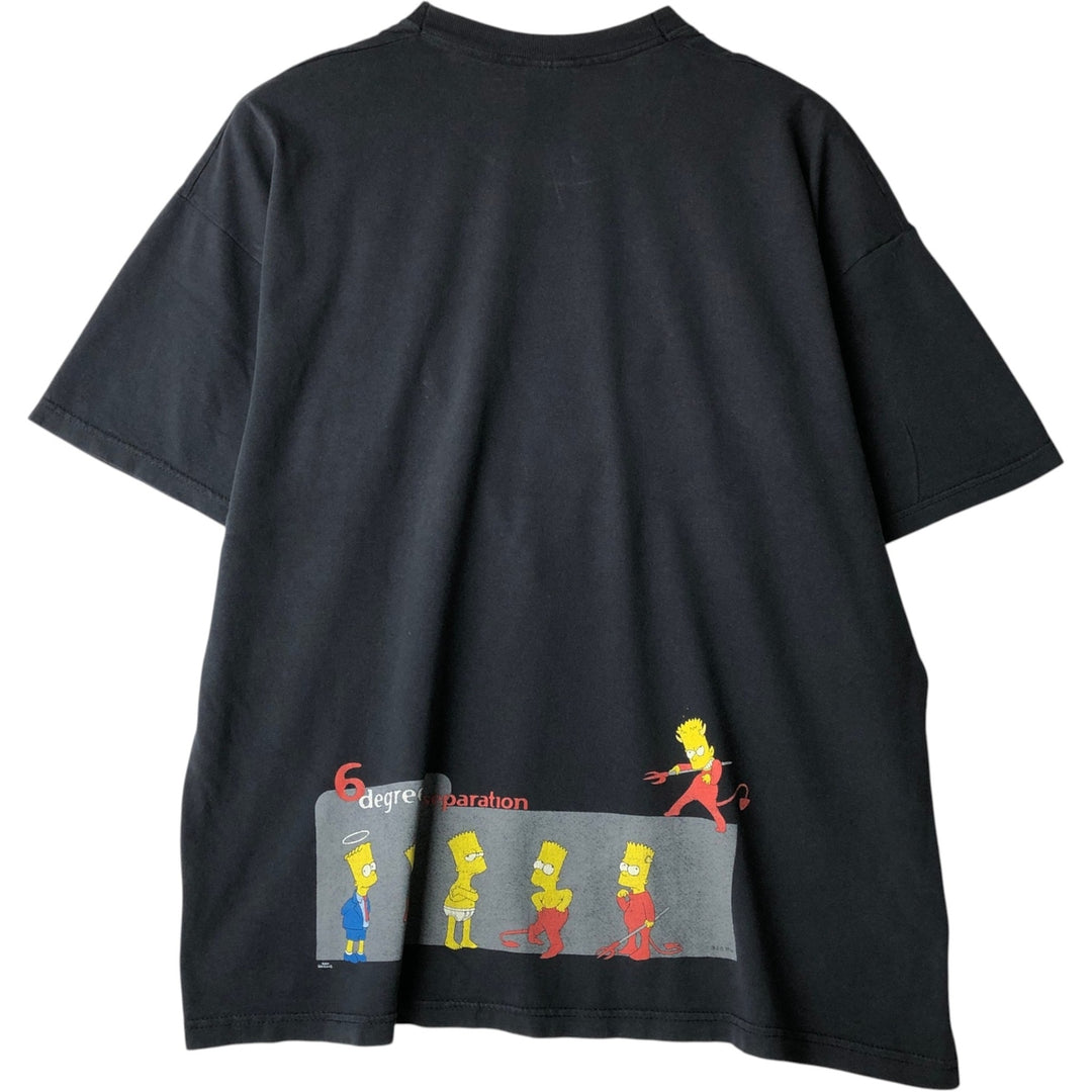 Screen Stars The Simpsons character print T-shirt, men's size XXL (approx.) cotton black type Vintage Second Hand