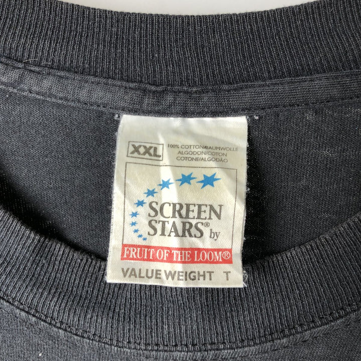 Screen Stars The Simpsons character print T-shirt, men's size XXL (approx.) cotton black type Vintage Second Hand