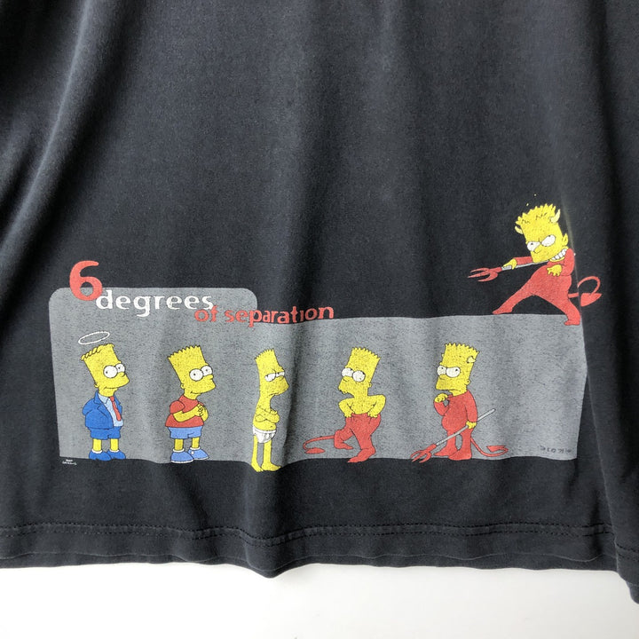 Screen Stars The Simpsons character print T-shirt, men's size XXL (approx.) cotton black type Vintage Second Hand