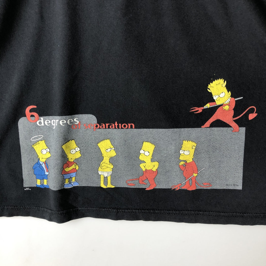 Screen Stars The Simpsons character print T-shirt, men's size XXL (approx.) cotton black type Vintage Second Hand
