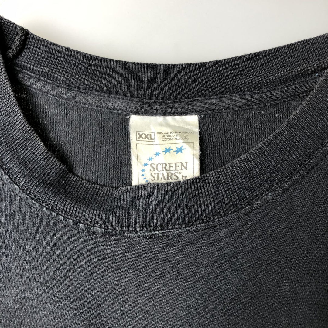 Screen Stars The Simpsons character print T-shirt, men's size XXL (approx.) cotton black type Vintage Second Hand