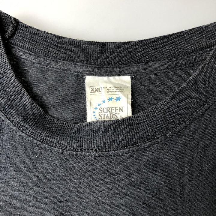 Screen Stars The Simpsons character print T-shirt, men's size XXL (approx.) cotton black type Vintage Second Hand
