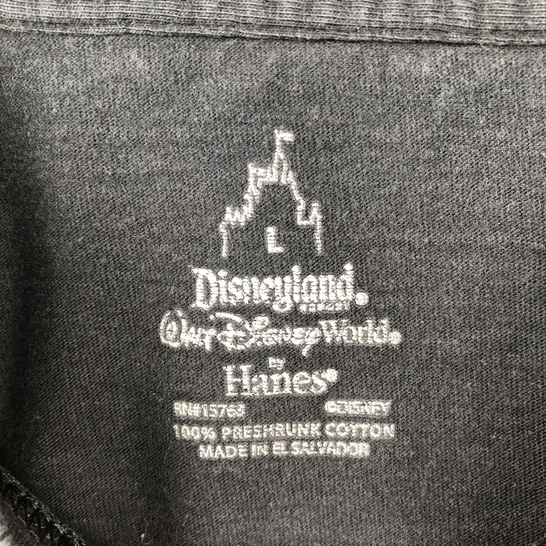 Walt Disney World Tower of Teller Character Print T-Shirt (Men's Size L) cotton black type Vintage Second Hand