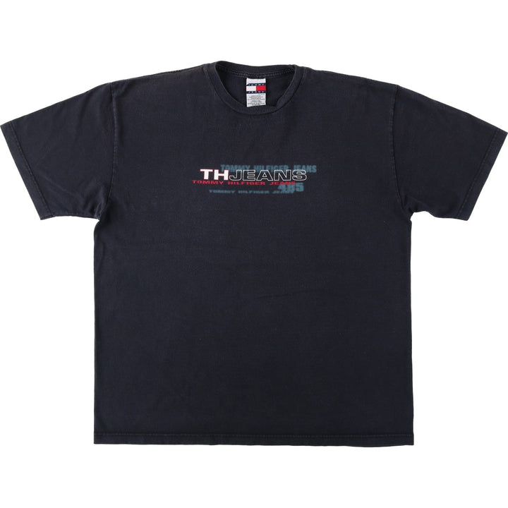 Tommy Hilfiger JEANS Short-Sleeve Logo T-Shirt, Men's Size XL (approx.) cotton black type Vintage Second Hand