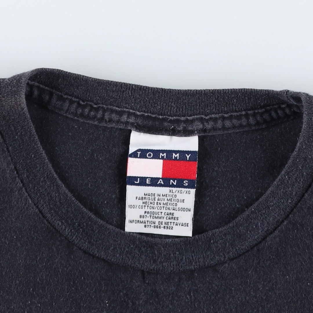 Tommy Hilfiger JEANS Short-Sleeve Logo T-Shirt, Men's Size XL (approx.) cotton black type Vintage Second Hand