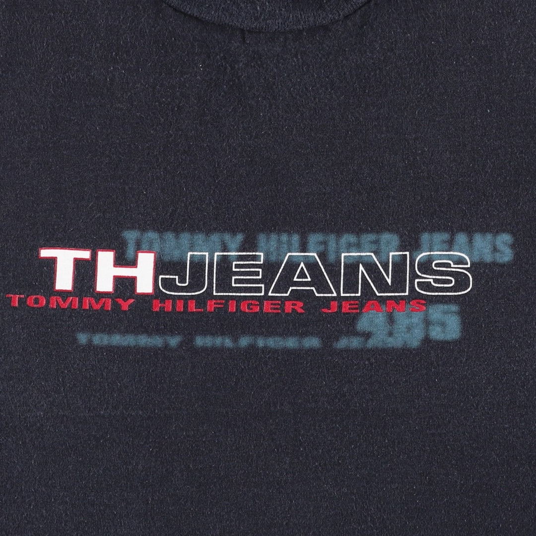 Tommy Hilfiger JEANS Short-Sleeve Logo T-Shirt, Men's Size XL (approx.) cotton black type Vintage Second Hand