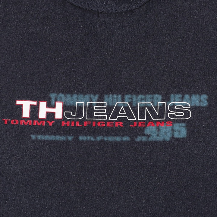 Tommy Hilfiger JEANS Short-Sleeve Logo T-Shirt, Men's Size XL (approx.) cotton black type Vintage Second Hand