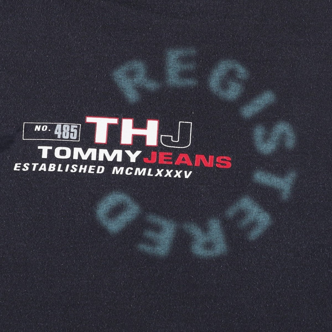 Tommy Hilfiger JEANS Short-Sleeve Logo T-Shirt, Men's Size XL (approx.) cotton black type Vintage Second Hand