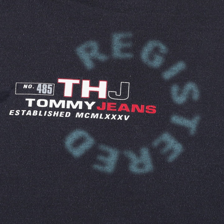 Tommy Hilfiger JEANS Short-Sleeve Logo T-Shirt, Men's Size XL (approx.) cotton black type Vintage Second Hand